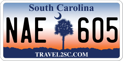 SC license plate NAE605