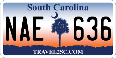 SC license plate NAE636