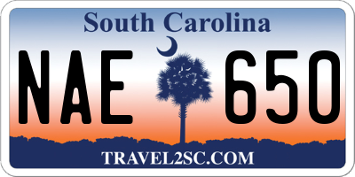 SC license plate NAE650
