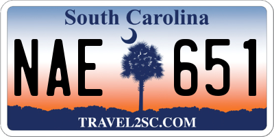 SC license plate NAE651