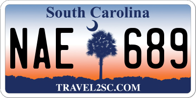 SC license plate NAE689