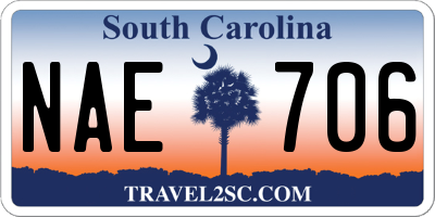 SC license plate NAE706
