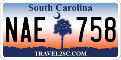 SC license plate NAE758
