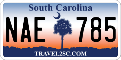 SC license plate NAE785
