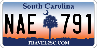 SC license plate NAE791