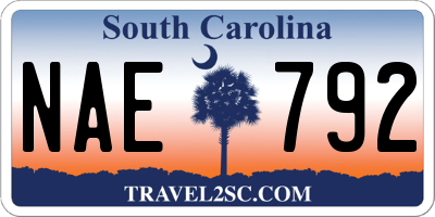SC license plate NAE792