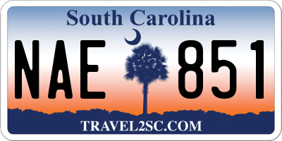 SC license plate NAE851