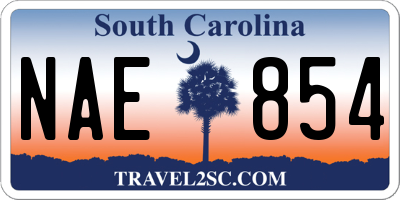 SC license plate NAE854