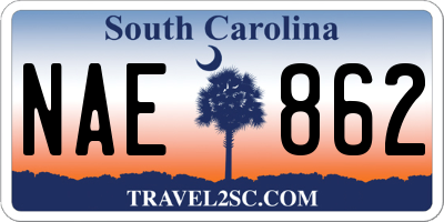 SC license plate NAE862