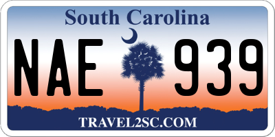 SC license plate NAE939