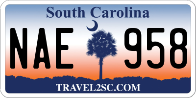 SC license plate NAE958