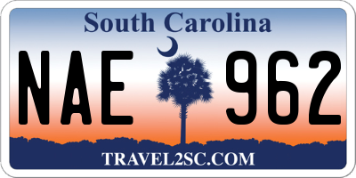 SC license plate NAE962
