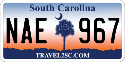 SC license plate NAE967