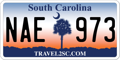 SC license plate NAE973