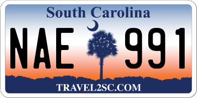SC license plate NAE991