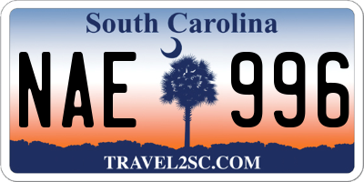 SC license plate NAE996