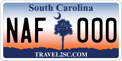SC license plate NAF000