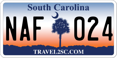 SC license plate NAF024