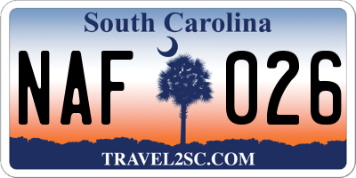 SC license plate NAF026