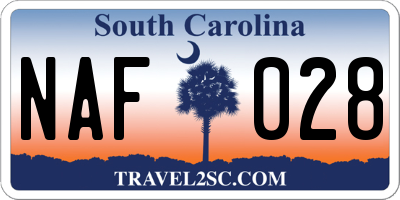 SC license plate NAF028