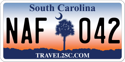 SC license plate NAF042