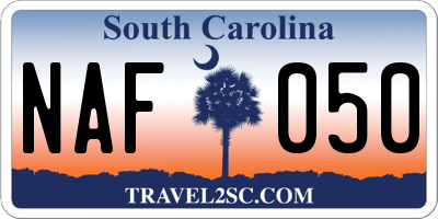 SC license plate NAF050