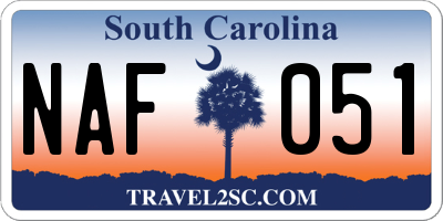 SC license plate NAF051
