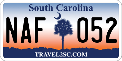 SC license plate NAF052