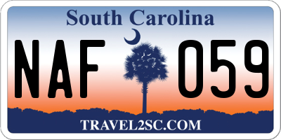 SC license plate NAF059