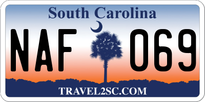 SC license plate NAF069
