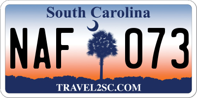 SC license plate NAF073
