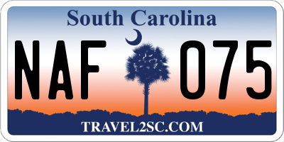 SC license plate NAF075