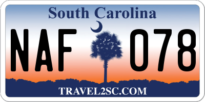 SC license plate NAF078