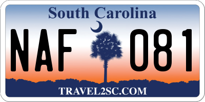 SC license plate NAF081