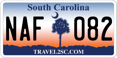 SC license plate NAF082