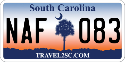 SC license plate NAF083