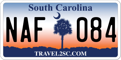SC license plate NAF084