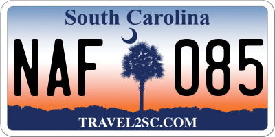SC license plate NAF085