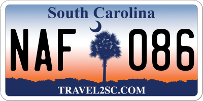 SC license plate NAF086
