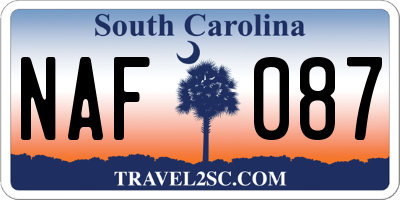 SC license plate NAF087