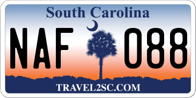 SC license plate NAF088