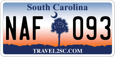 SC license plate NAF093