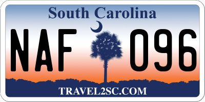SC license plate NAF096
