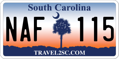 SC license plate NAF115