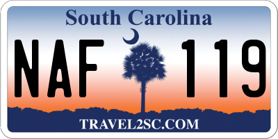 SC license plate NAF119