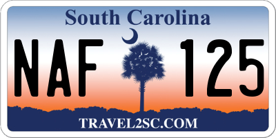 SC license plate NAF125