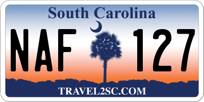 SC license plate NAF127