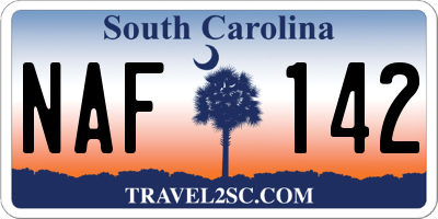 SC license plate NAF142