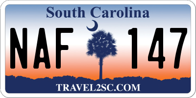SC license plate NAF147