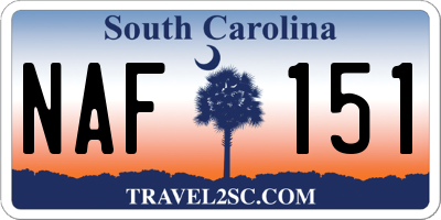 SC license plate NAF151